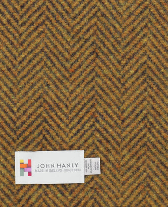 Cashmere Merino Scarf | Navy Mustard Herringbone