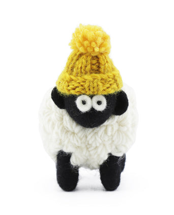 Knitted Sheep with Hat | Geel