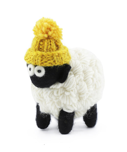 Knitted Sheep with Hat | Geel