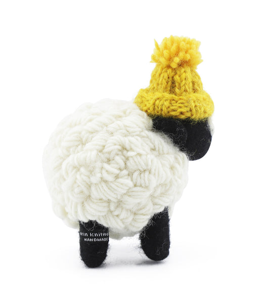 Knitted Sheep with Hat | Geel