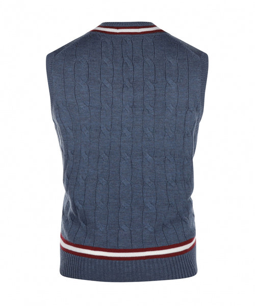 Cricket Slipover Merinowol | Denim Blauw