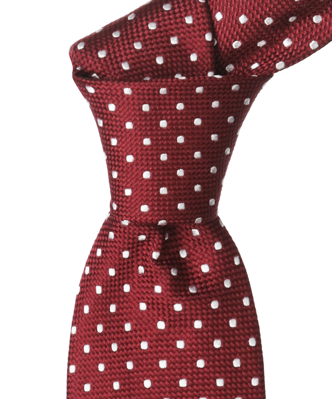 Zijden Stropdas | Bordeaux Stip Wit