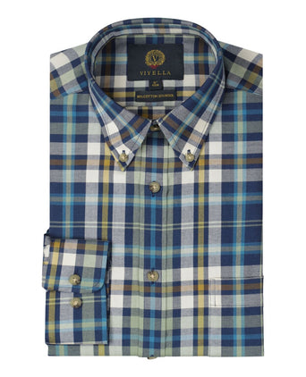 Viyella Shirt Button Down | Blauw
