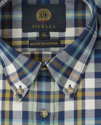 Viyella Shirt Button Down | Blauw