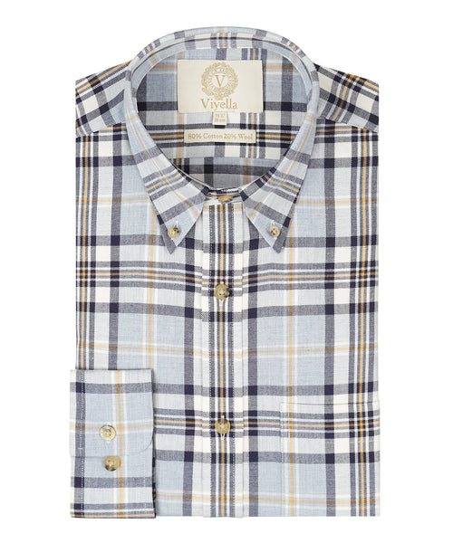 Viyella Shirt Button Down | Blauw