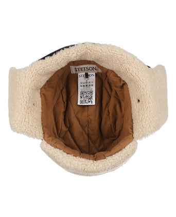 Bomber Cap Wool check | Blauw