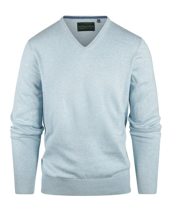 Pullover V-Hals Cotton/Cashmere | Blauw