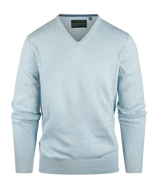 Pullover V-Hals Cotton/Cashmere | Blauw Pullover V-Hals Cotton/Cashmere | Blauw