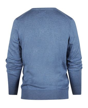 Pullover V-Hals Cotton/Cashmere | Blauw