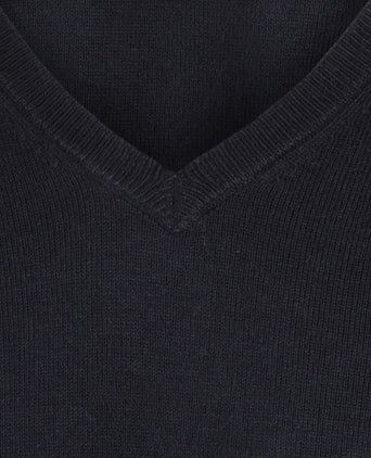 Pullover V-Hals Cotton/Cashmere | Navy Blauw