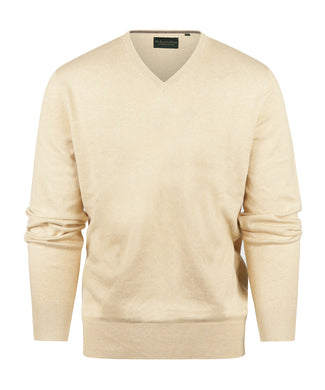 Pullover V-Hals Cotton/Cashmere | Beige Pullover V-Hals Cotton/Cashmere | Beige