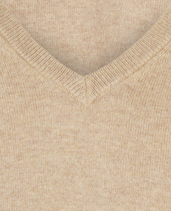 Pullover V-Hals Cotton/Cashmere | Bruin