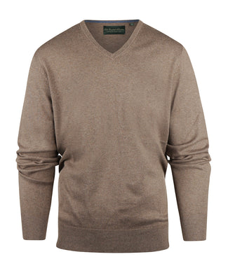 Pullover V-Hals Cotton/Cashmere | Bruin Pullover V-Hals Cotton/Cashmere | Bruin