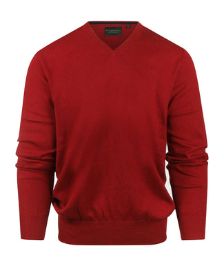 Pullover V-Hals Cotton/Cashmere | Rood Pullover V-Hals Cotton/Cashmere | Rood