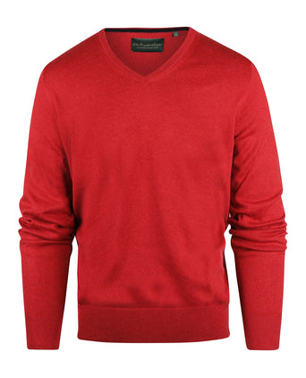 Pullover V-Hals Cotton/Cashmere | Rood
