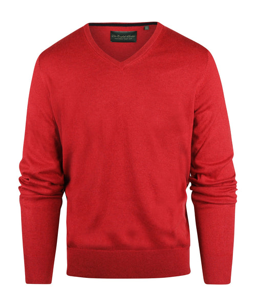 Pullover V-Hals Cotton/Cashmere | Rood