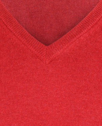 Pullover V-Hals Cotton/Cashmere | Rood