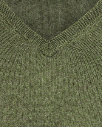Pullover V-Hals Cotton/Cashmere | Groen