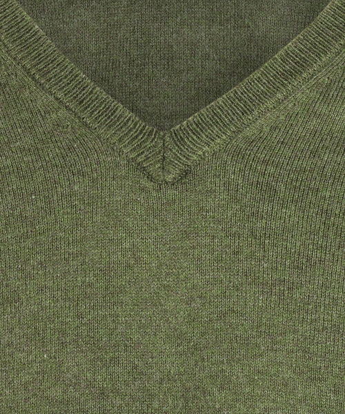 Pullover V-Hals Cotton/Cashmere | Groen