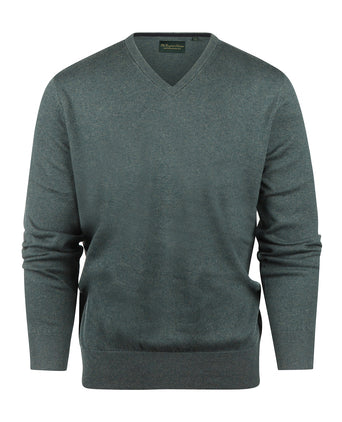 Pullover V-Hals Cotton/Cashmere | Groen