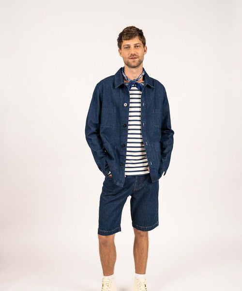 Saint James Sirocco Overshirt | Denim Blauw
