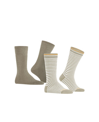 Burlington Sok Everyday Stripe 2-pack | Bruin