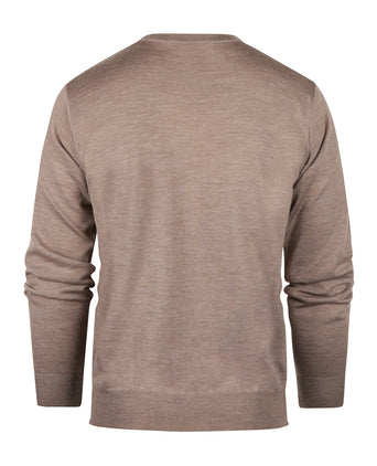 Merino Ronde Hals Ruit Pullover | Bruin