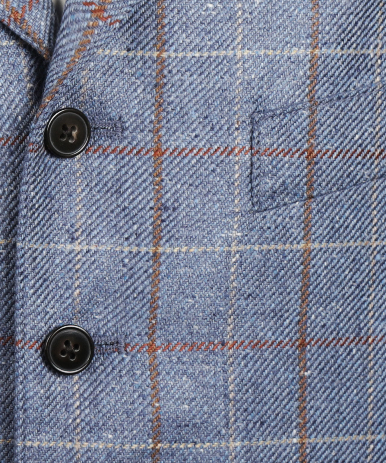 Gilet Zijde | Blauw melange ruit