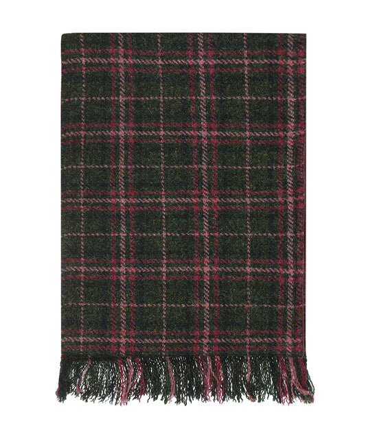 Harris Tweed Scarf | Donker Groen Roze