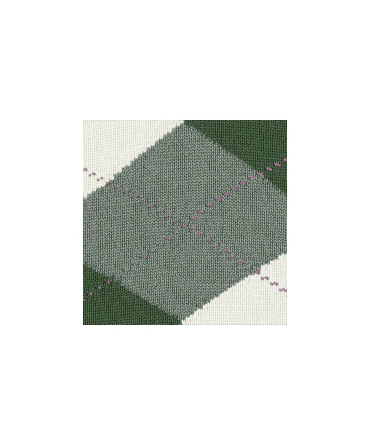 Marylebone Dames Sokken | Sage Green/White diamond check