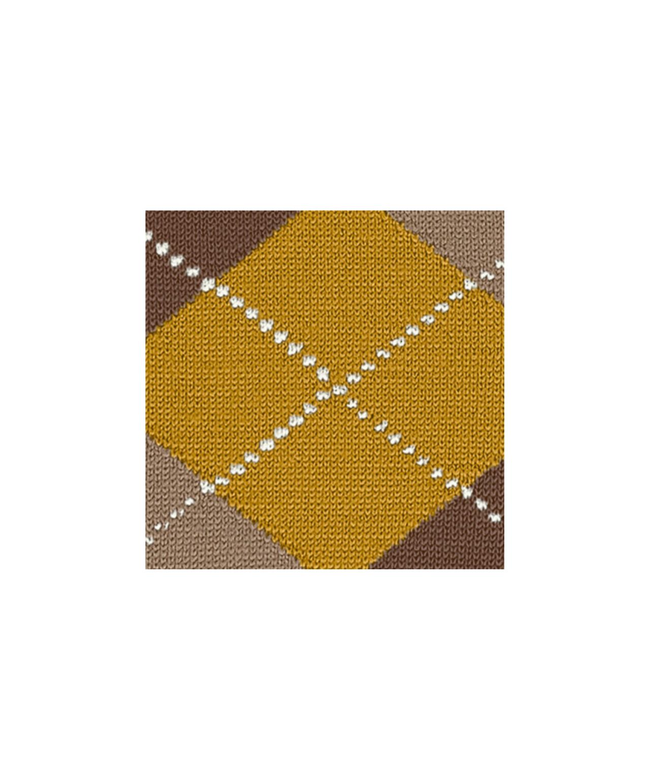 Marylebone knielang | Yellow/Brown/Sand diamond check