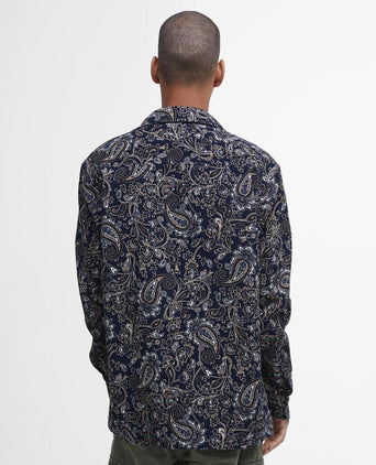 Barbour Brignall Printed Corduroy Overshirt | Navy Blauw