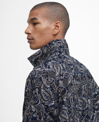 Barbour Brignall Printed Corduroy Overshirt | Navy Blauw