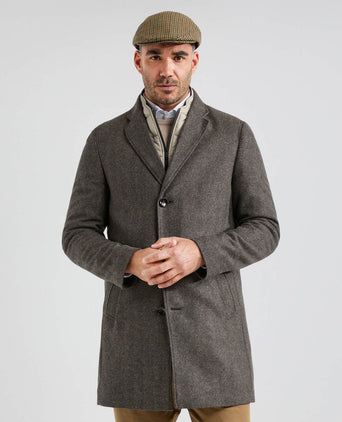 Lange Jas Wolmix | Bruin