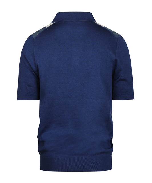 Polo korte mouw | Blue Diamond Checked