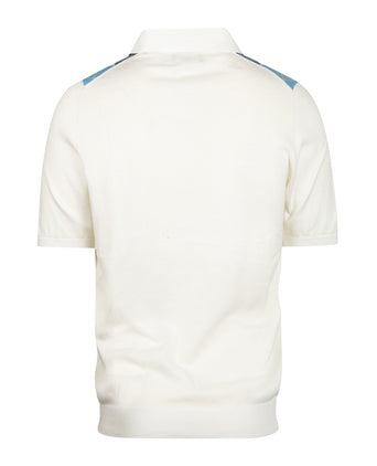 Argyle Polo Korte Mouw | Wit