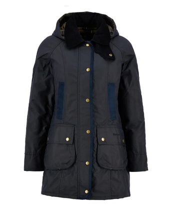 Barbour Bower Wax Jacket Dames | Navy Blauw