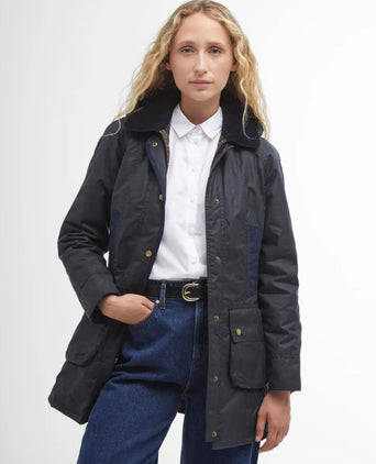 Barbour Bower Wax Jacket Dames | Navy Blauw