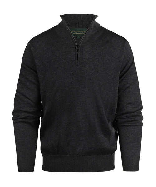 Pullover Merinowol ritskraag | Charcoal