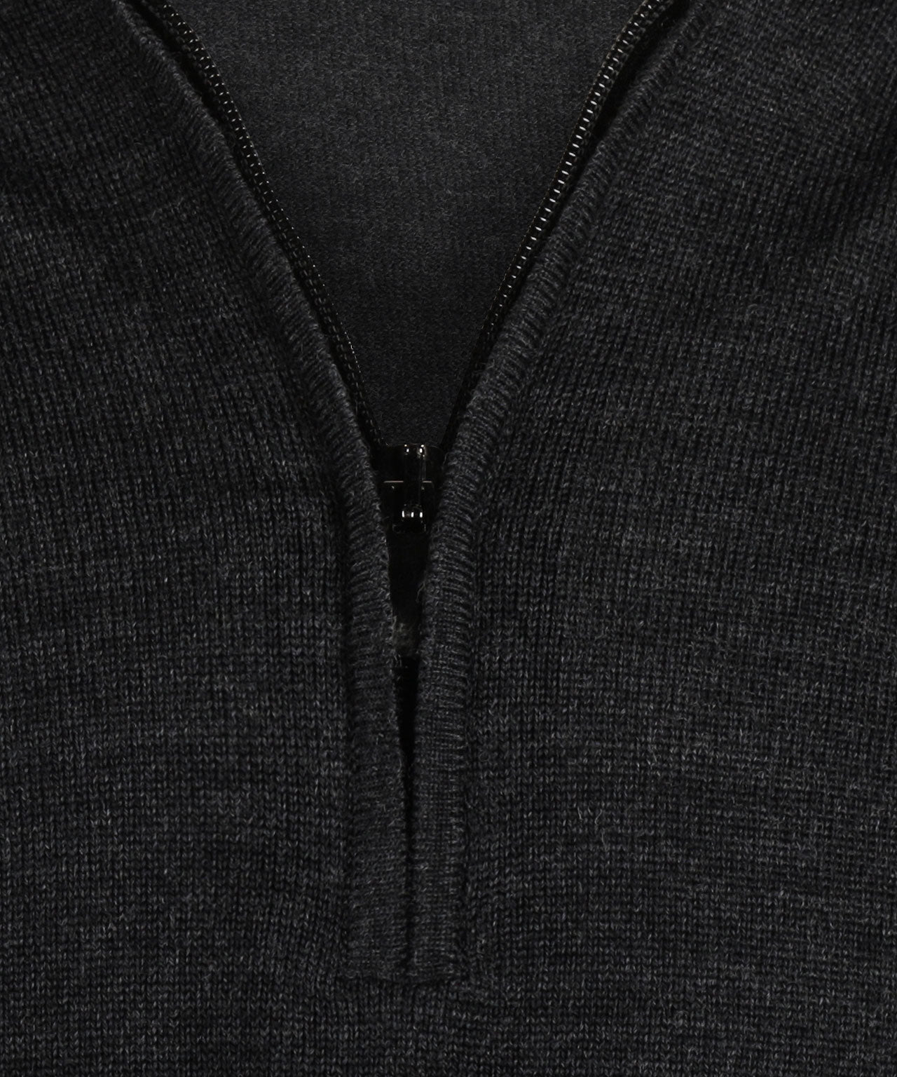 Merino wool zip collar sweater | Charcoal