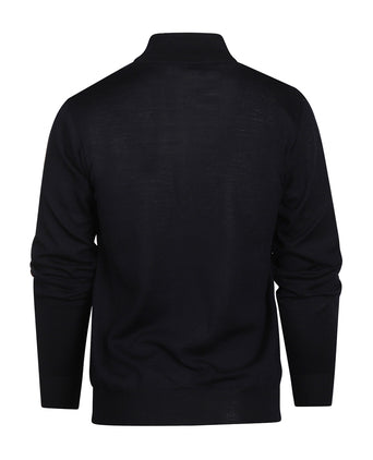 Pullover Merinowol ritskraag | Navy