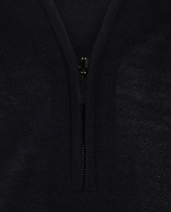 Pullover Merinowol ritskraag | Navy