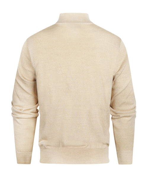 Pullover Merinowol ritskraag | Beige