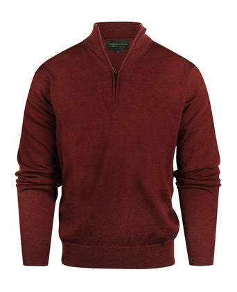 Pullover Merinowol ritskraag | Bordeaux