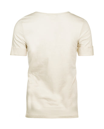 T-shirt Dames Opgerolde mouwen | Wit