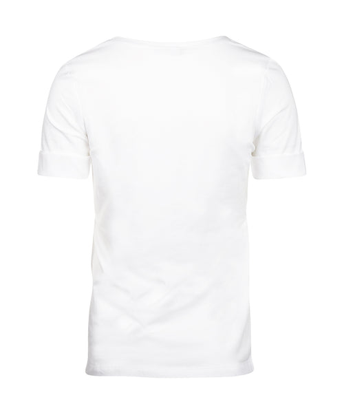 T-shirt Dames Opgerolde mouwen | Wit