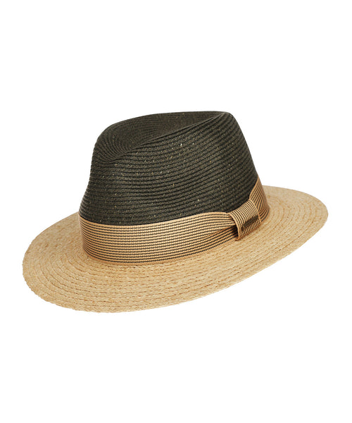 Twotone Toyo Traveller Raffia Hoed | Groen