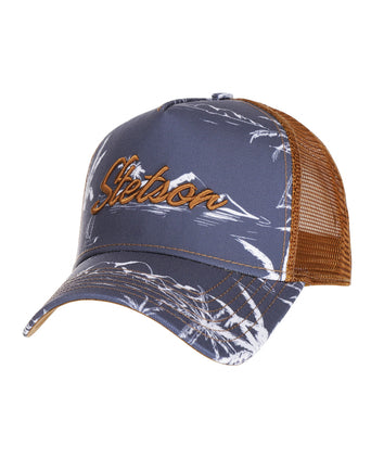 Minimal Aloha Print Trucker Pet | Blauw