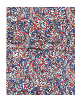 Zijden Sjaal met Paisleyprint | Blauw