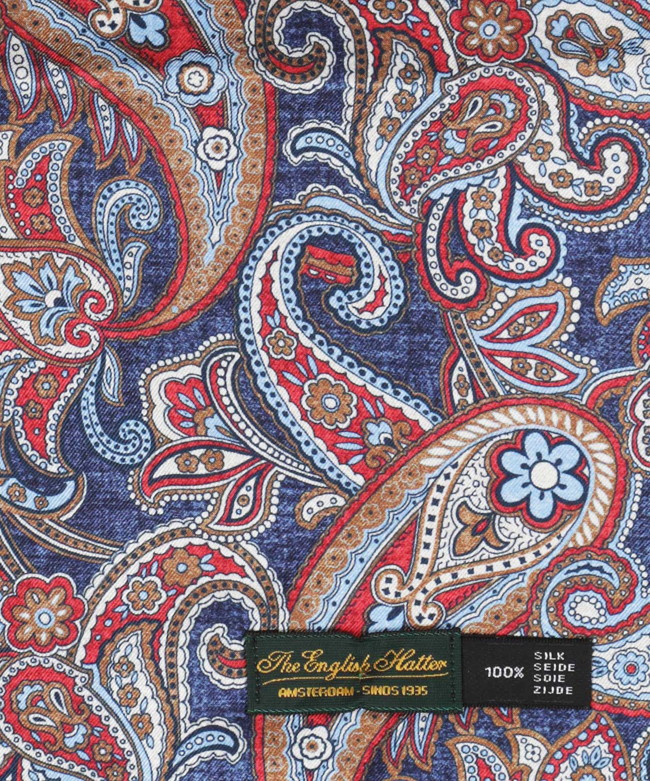 Sjaal 100% Zijde | Bordeaux Indigo Paisley